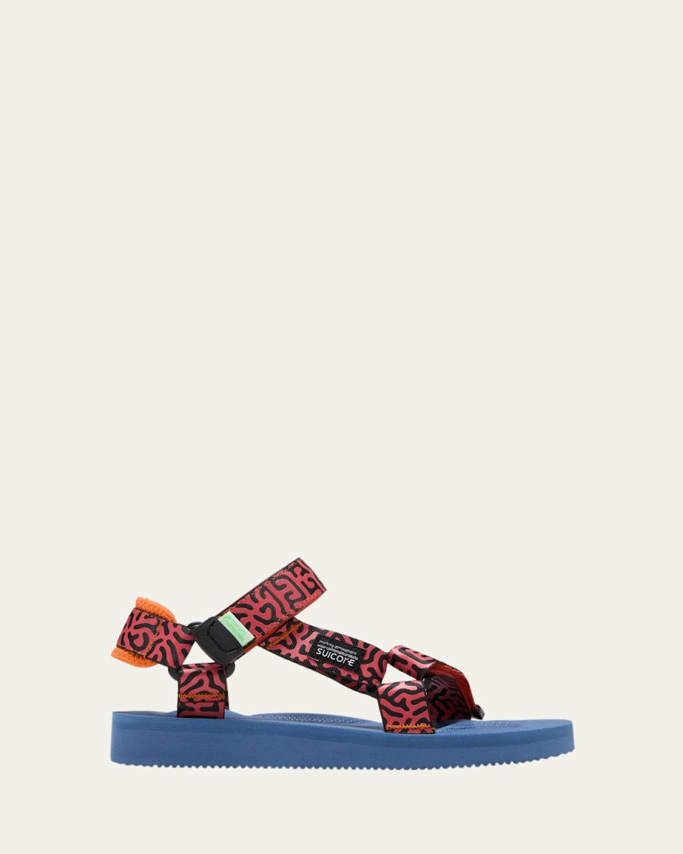 Depa T-Strap Printed Sporty Sandals